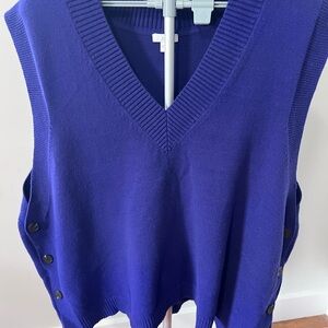 J.Jill  V-Neck cobalt Purple Sweater Vest